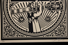 Charger l&#39;image dans la galerie, SHEPARD FAIREY Dance Floor Riot 2011 - Obey Fist Guitar - Screenprint
