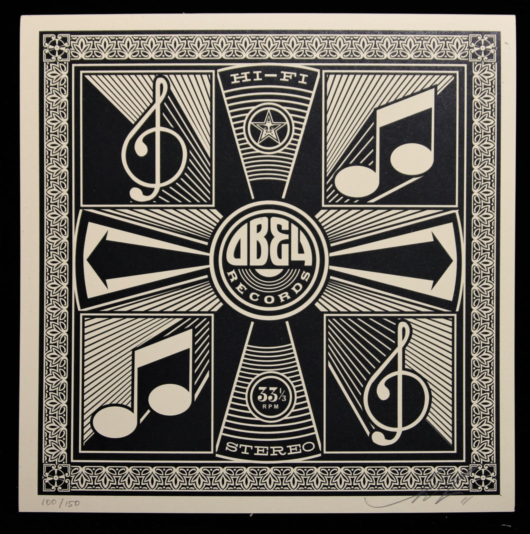 SHEPARD FAIREY Party At Moontower 2011 - Music Notes - Signed Screenprint