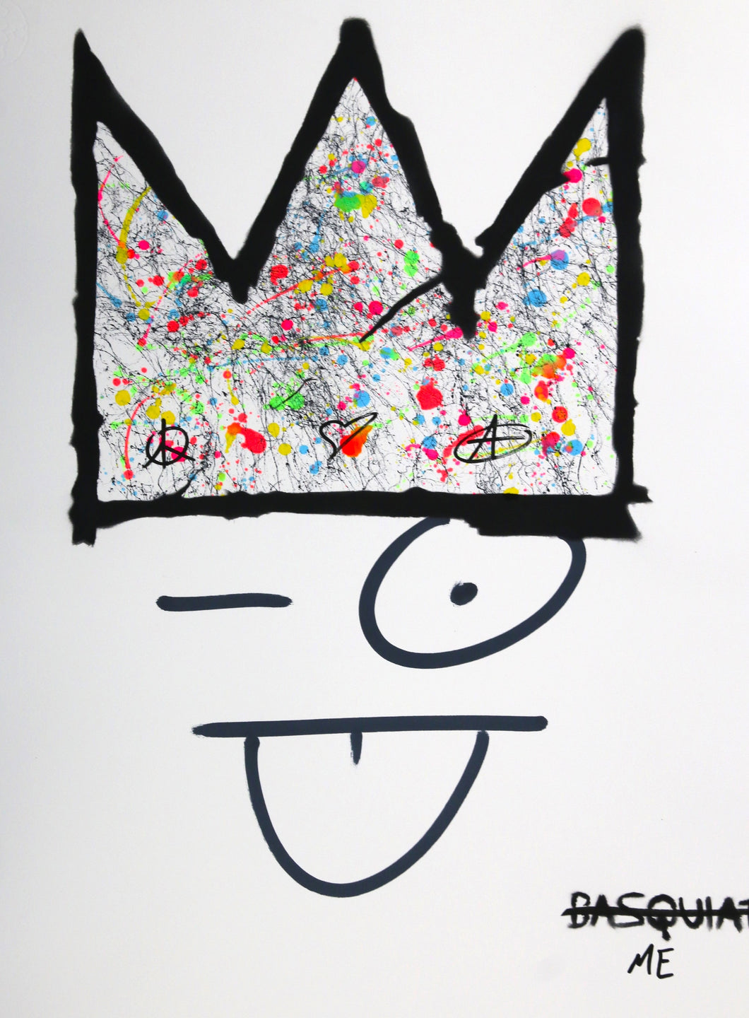 ZIEGLER T My Kid Just Ruined My Basquiat (Jackson Pollock version) - painting signed