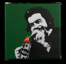 Load image into Gallery viewer, KUNSTRASEN Burn Capitalism Burn Military Green - painting on canvas
