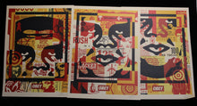 Load image into Gallery viewer, SHEPARD FAIREY 3 Face Collage Triptic - Offset Lithograph
