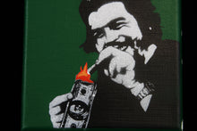Load image into Gallery viewer, KUNSTRASEN Burn Capitalism Burn Military Green - painting on canvas
