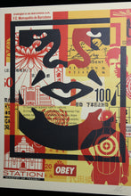 Charger l&#39;image dans la galerie, SHEPARD FAIREY 3 Face Collage Triptic - Offset Lithograph
