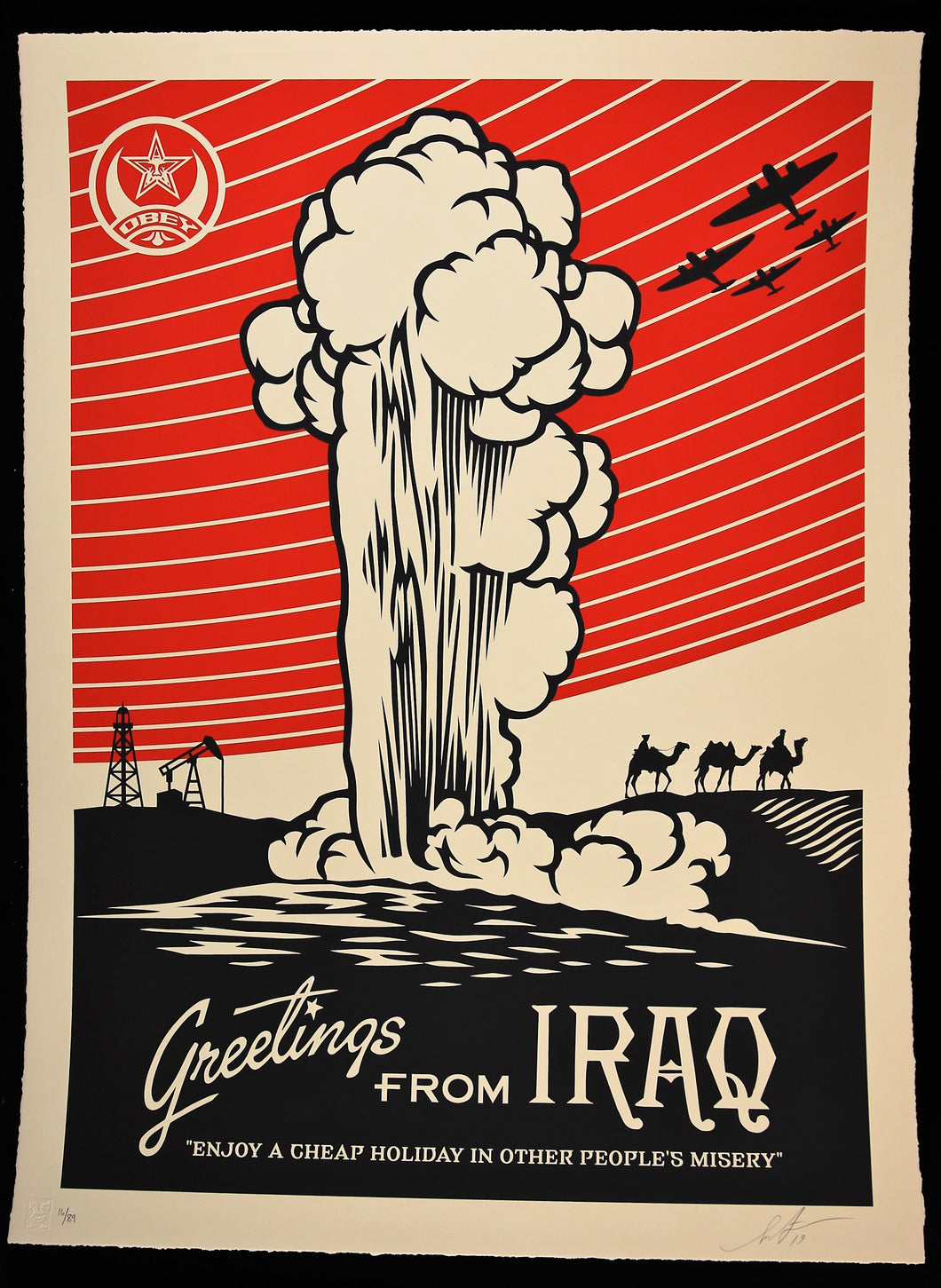 SHEPARD FAIREY Greetings From Iraq - Large Format Screenprint