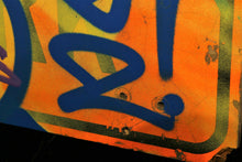 Charger l&#39;image dans la galerie, COPE2 &quot; FERNANDO CARLO &quot; - Painting on Vintage US Roadsign
