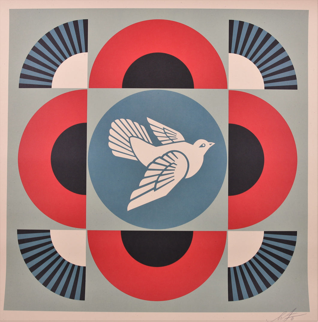 SHEPARD FAIREY Dove Red - Offset Lithograph
