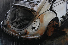 Charger l&#39;image dans la galerie, M-ONE Volkwagen Beetle - painting on wood and vintage frame
