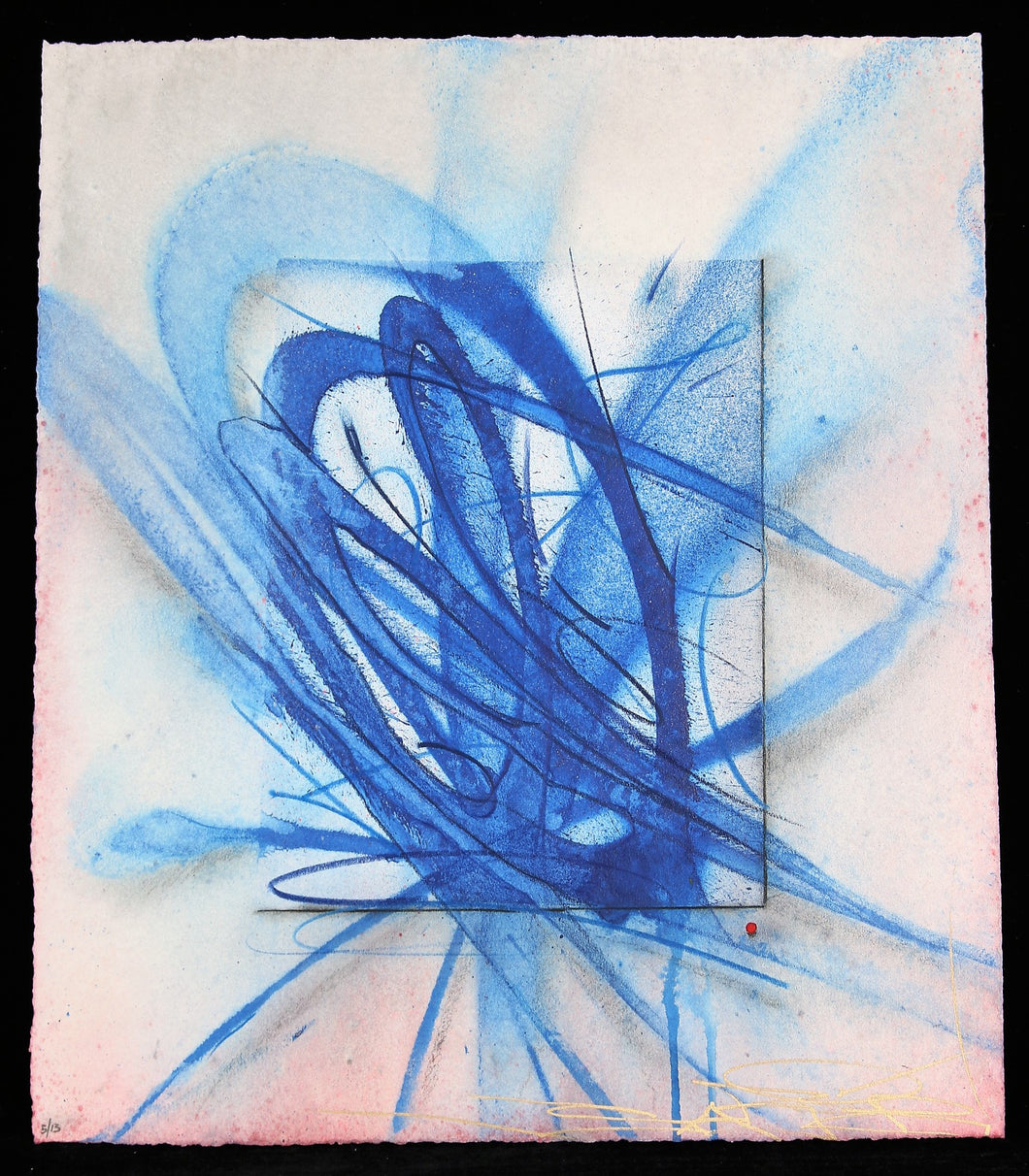 SABER Symptomatic Small Blue ( Hand Painted Multiple ) - painting on paper