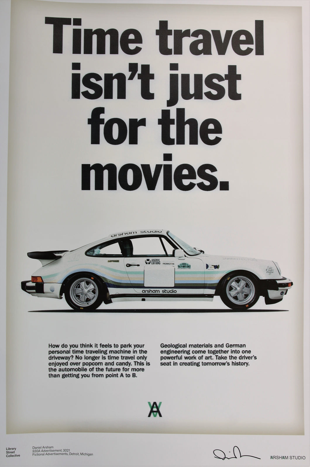 DANIEL ARSHAM Fictional Advertisments Porsche 2 SIGNED - Offset Lithograph