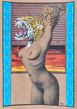 Load image into Gallery viewer, VINZ La Piel Del Jaguar - original painting on vintage print
