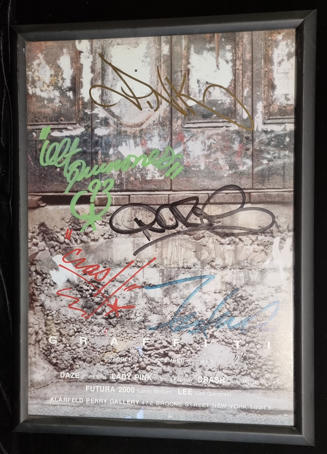 FUTURA 2000 + LEE QUINONES + CRASH + LADY PINK + DAZE - Hand Signed Poster from 1992