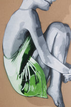 Charger l&#39;image dans la galerie, SNIK Falling Out Of Counsciousness (Green) - painting on cardboard
