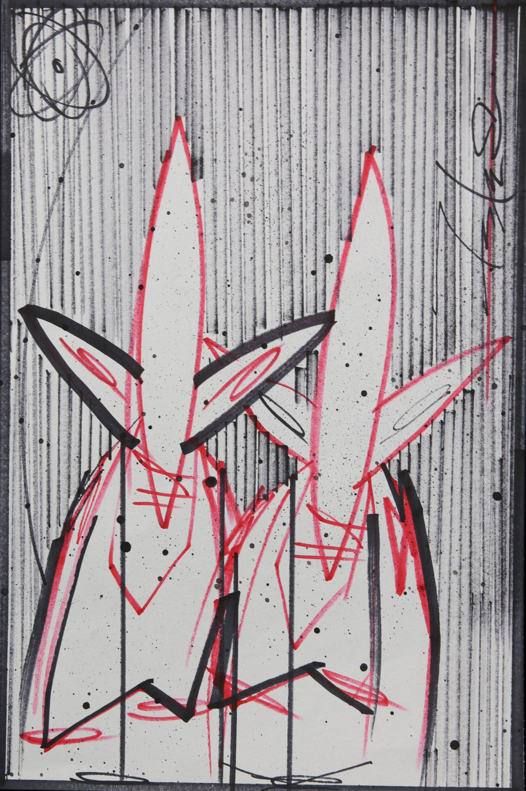FUTURA 2000 Untitled Double Pointman - Drawing on paper