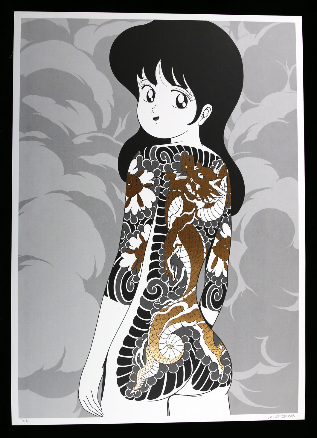 DEBZA Ryu Girl (version or) - signed screenprint