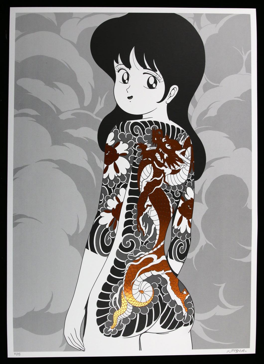 DEBZA Ryu Girl (version cuivre) - signed screenprint