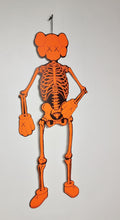 Charger l&#39;image dans la galerie, KAWS Skeleton Fluo Orange - screenprint on articulated cardboard
